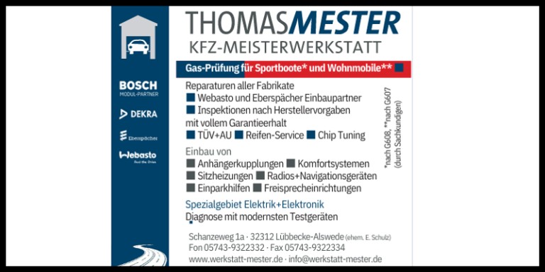 Sommersause 2023 - Sponsor - Thomas Mester - KFZ-Meisterwerkstatt